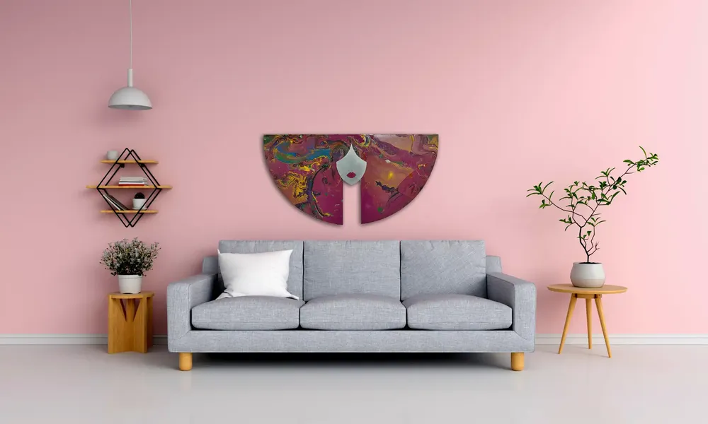 Artwork titled "Pelirroja" made with synthetic enamelled paint, laminate, aluminum in the year 2023 by Juan Diego Miguel
