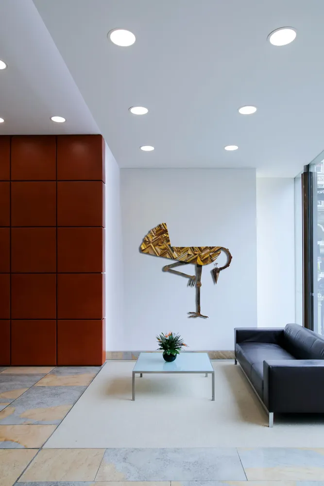 Artwork titled "Pajaro" made with frames, bakelite, iron in the year 2023 by Juan Diego Miguel