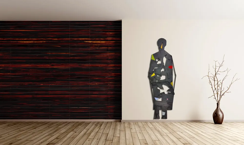 Artwork titled "Cualquiera" made with synthetic enamelled paint, plywood, laminate in the year 2023 by Juan Diego Miguel
