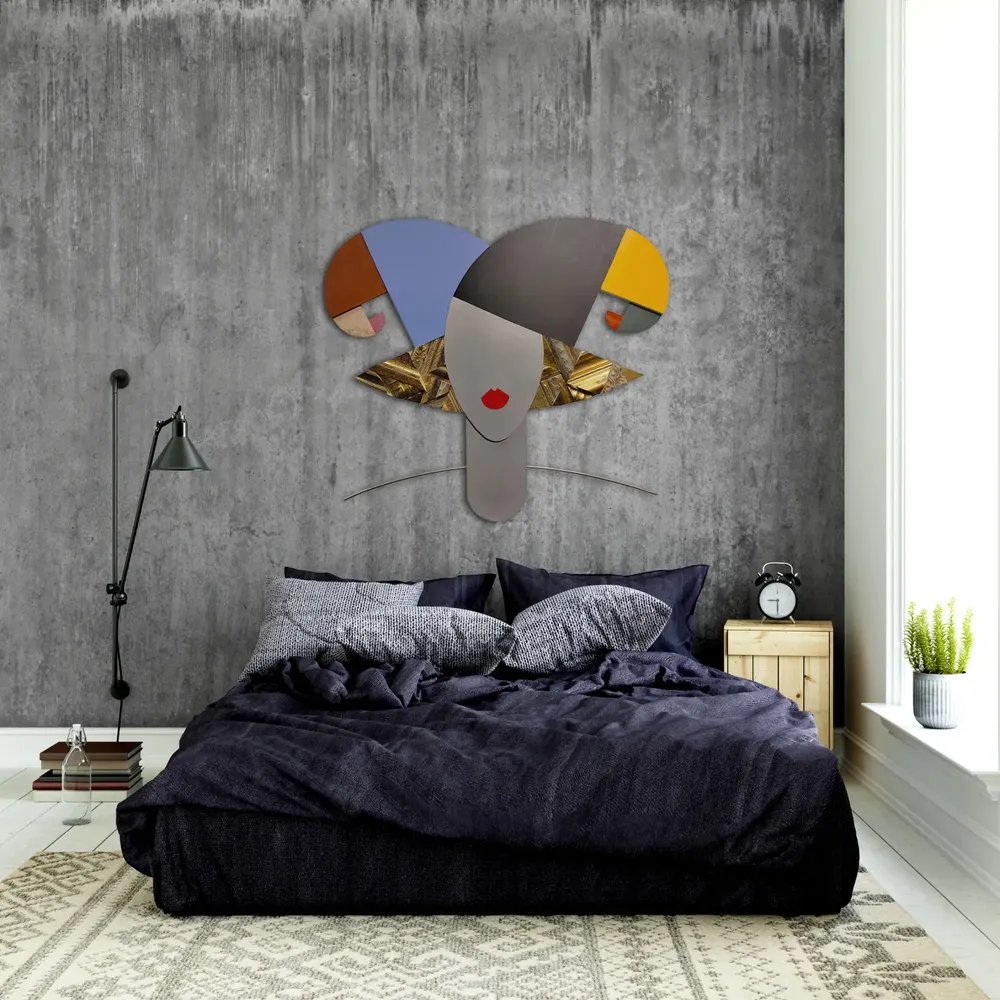 Artwork titled "Dos espirales" made with mdf, laminate, frames, aluminum, stainless steel in the year 2023 by Juan Diego Miguel