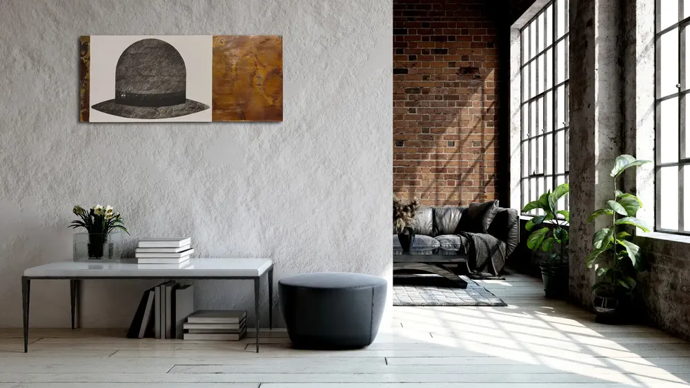 Artwork titled "Sombrero" made with graphite, paper, copper in the year 2023 by Juan Diego Miguel