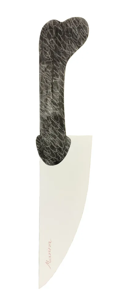 Artwork titled "Obituario de Marina" made with graphite, paper, ink in the year 2023 by Juan Diego Miguel