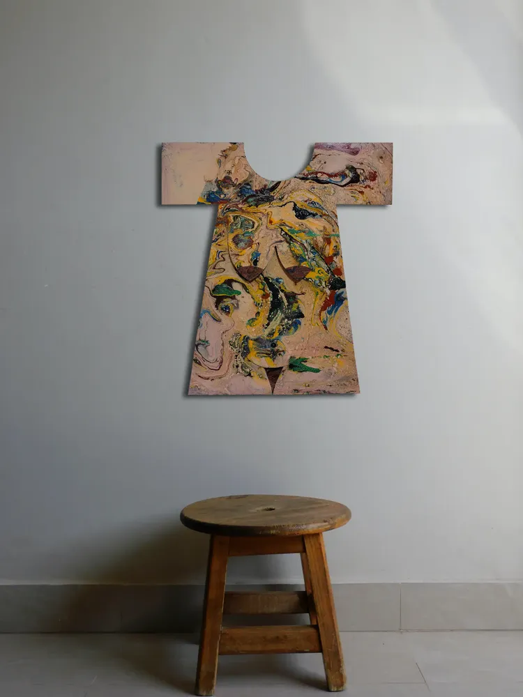 Artwork titled "Madre" made with synthetic enamelled paint, laminate in the year 2023 by Juan Diego Miguel