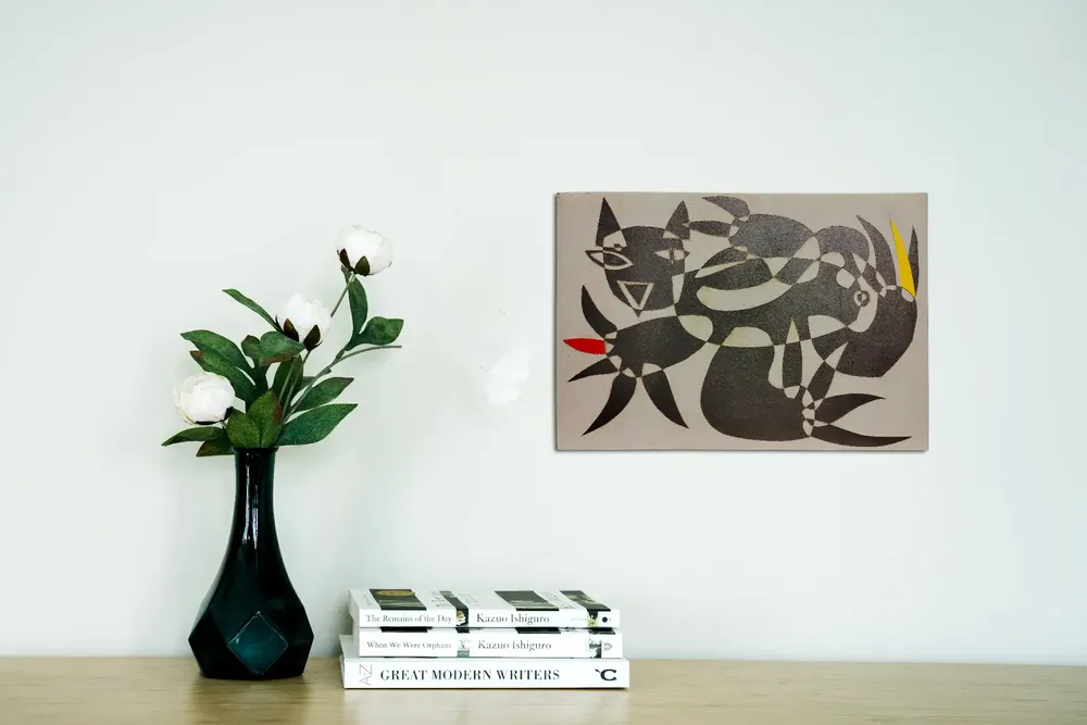 Artwork titled "Gato 1" made with graphite, laminate, cardboard in the year 2024 by Juan Diego Miguel