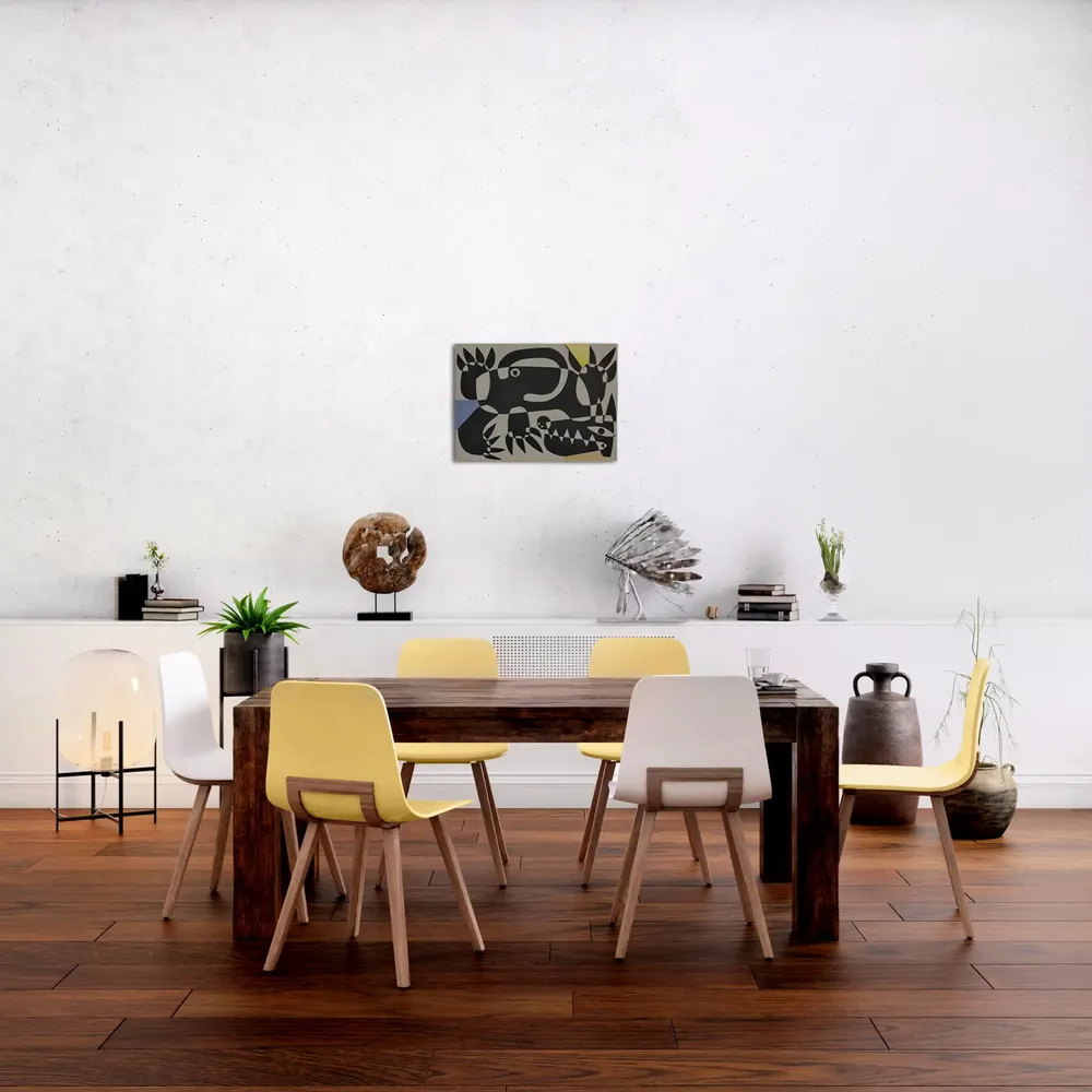 Artwork titled "Pulgoso 9" made with synthetic enamelled paint, laminate, cardboard in the year 2024 by Juan Diego Miguel