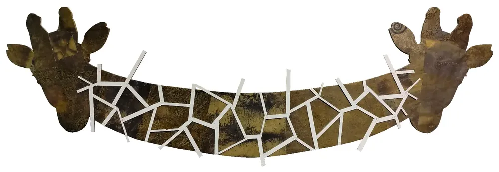 Artwork titled "Doble jirafa" made with bakelite, brass, iron in the year 2024 by Juan Diego Miguel
