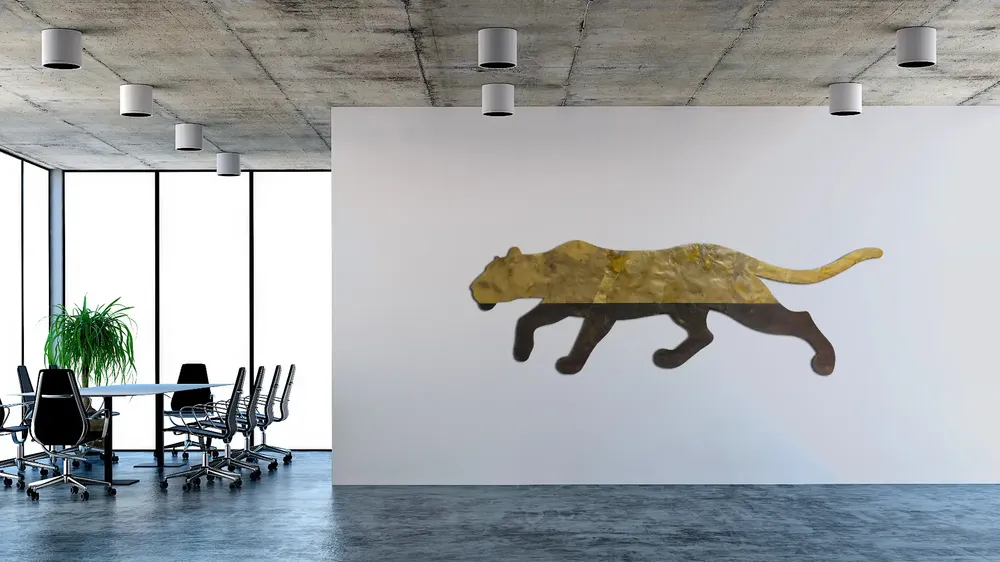 Artwork titled "Gato" made with brass in the year 2024 by Juan Diego Miguel