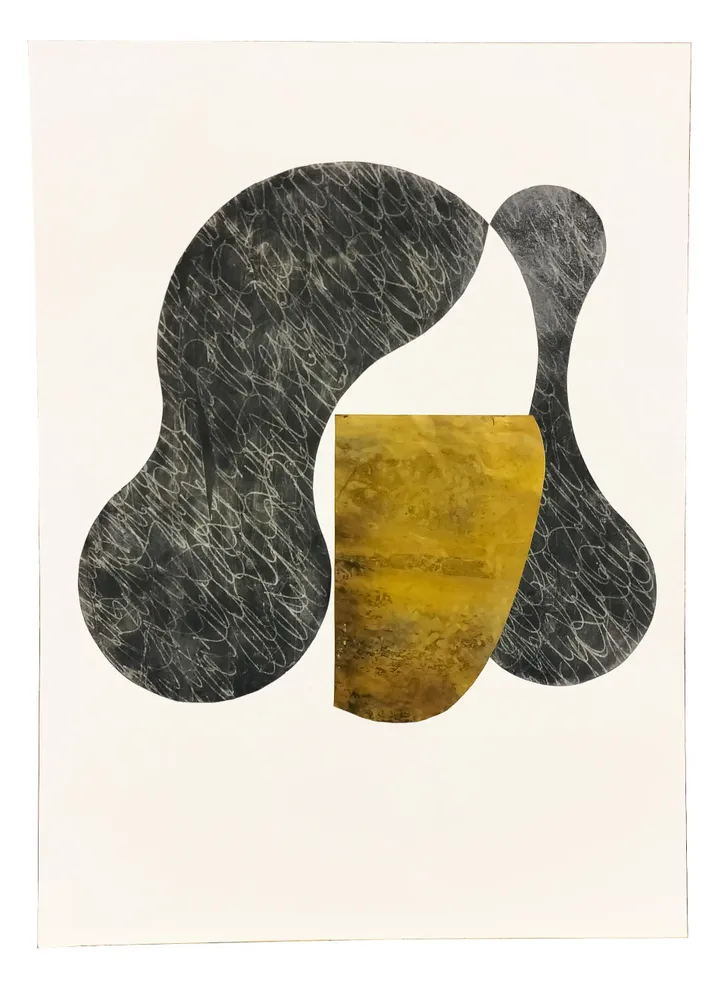 Artwork titled "Cabeza" made with graphite, brass, paper in the year 2024 by Juan Diego Miguel