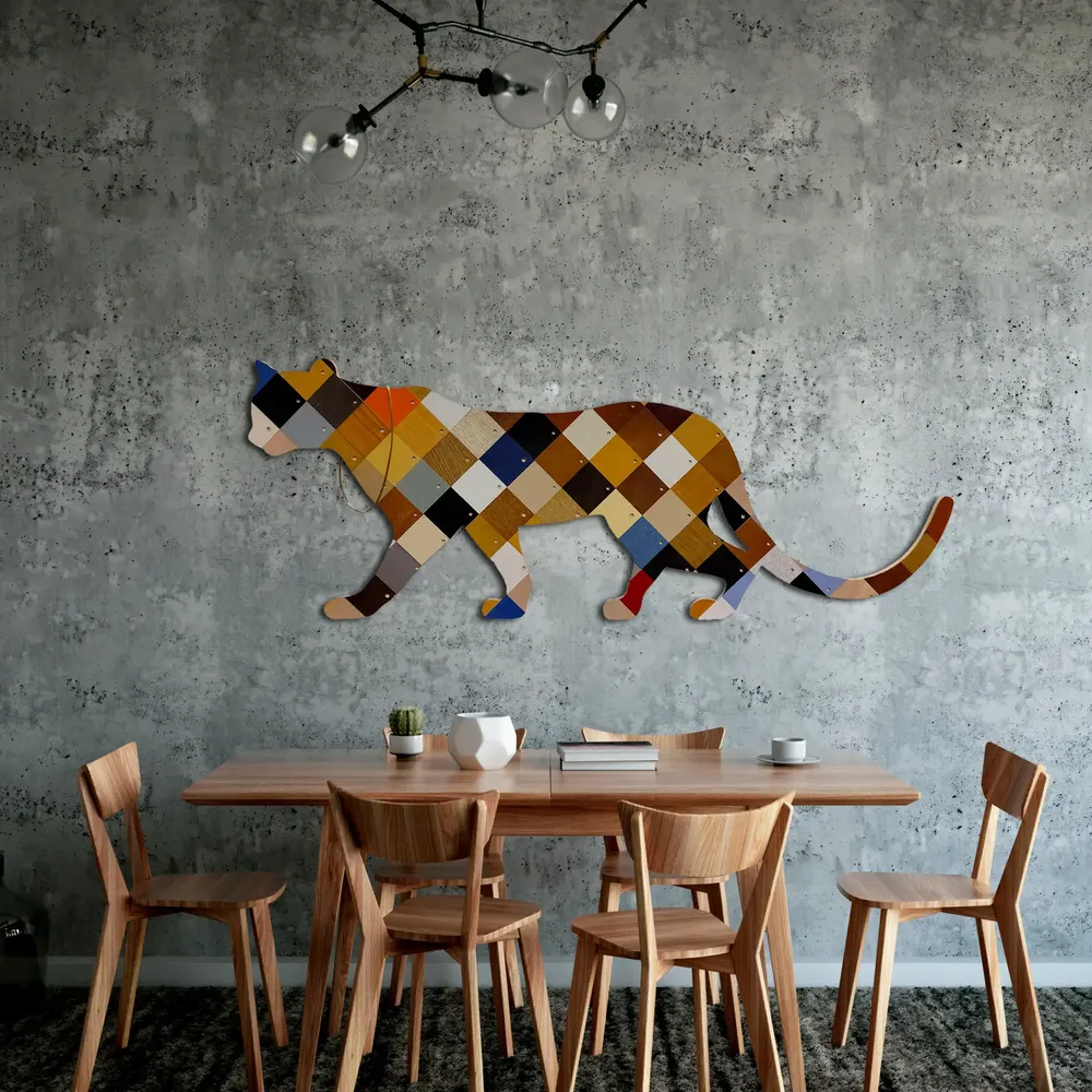 Artwork titled "Arlequinado" made with brass, laminate, plywood in the year 2024 by Juan Diego Miguel