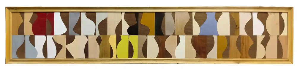 Artwork titled "Bodegon" made with wood, mdf, plastic in the year 2024 by Juan Diego Miguel