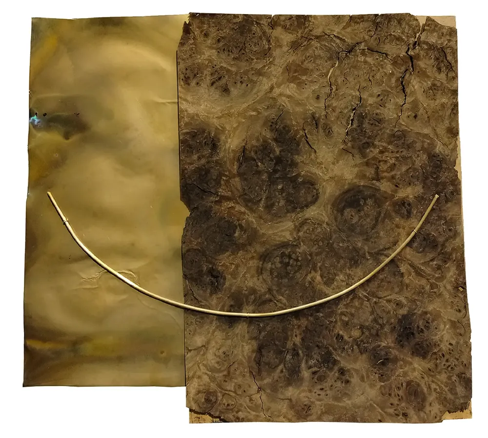 Artwork titled "Cuenco" made with brass, wood in the year 2024 by Juan Diego Miguel