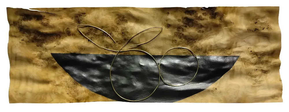 Artwork titled "Frutero" made with brass, graphite, wood in the year 2024 by Juan Diego Miguel