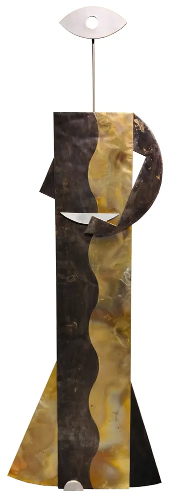 Artwork titled "Oferente" made with stainless steel, aluminum, brass in the year 2024 by Juan Diego Miguel