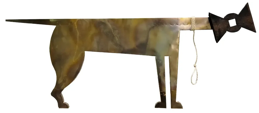 Artwork titled "Domestico" made with rubber, brass, rope in the year 2024 by Juan Diego Miguel