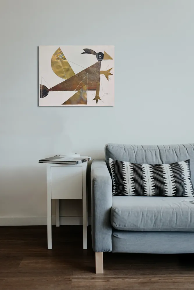 Artwork titled "Pajaro" made with brass, copper, iron, Typex, Pen in the year 2024 by Juan Diego Miguel
