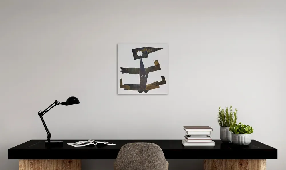 Artwork titled "Chica" made with copper, brass, Typex, Pen in the year 2024 by Juan Diego Miguel