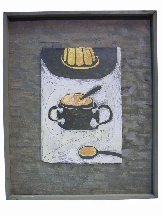 Artwork titled "Bodegon con azucarero" made with undefined in the year 1986 by Juan Diego Miguel