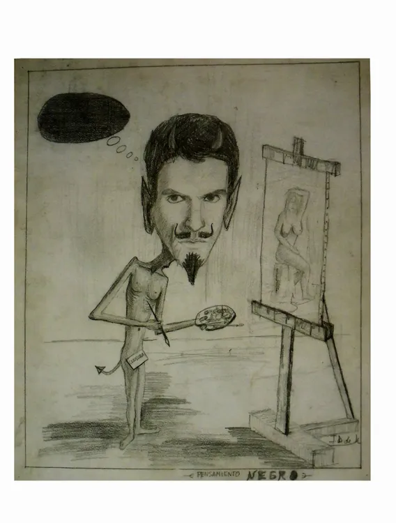 Artwork titled "Autorretrato" made with undefined in the year 1976 by Juan Diego Miguel