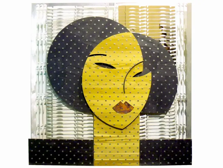 Artwork titled "Ines delante de la celosia" made with undefined in the year 2000 by Juan Diego Miguel