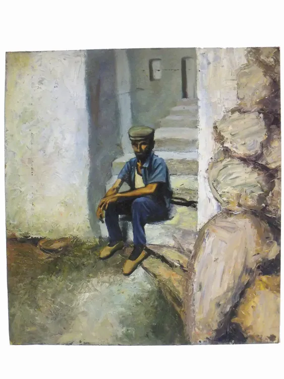 Artwork titled "Hombre sentado" made with undefined in the year 1979 by Juan Diego Miguel